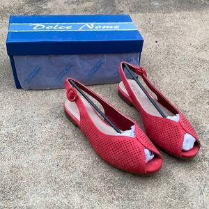 New in box peep toe sling backs!